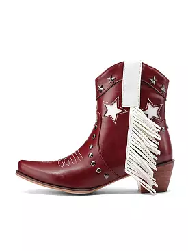 2024 New High Heeled Women Western Ankle Boots Pointed Toed