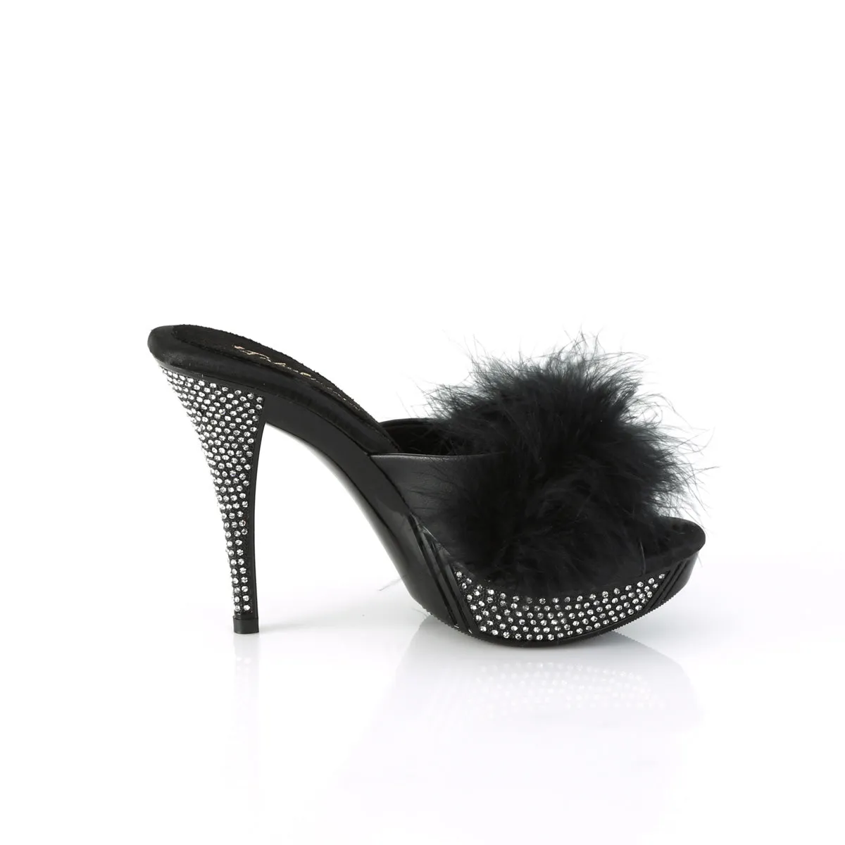 4 Inch Heel ELEGANT-401F Black Fur