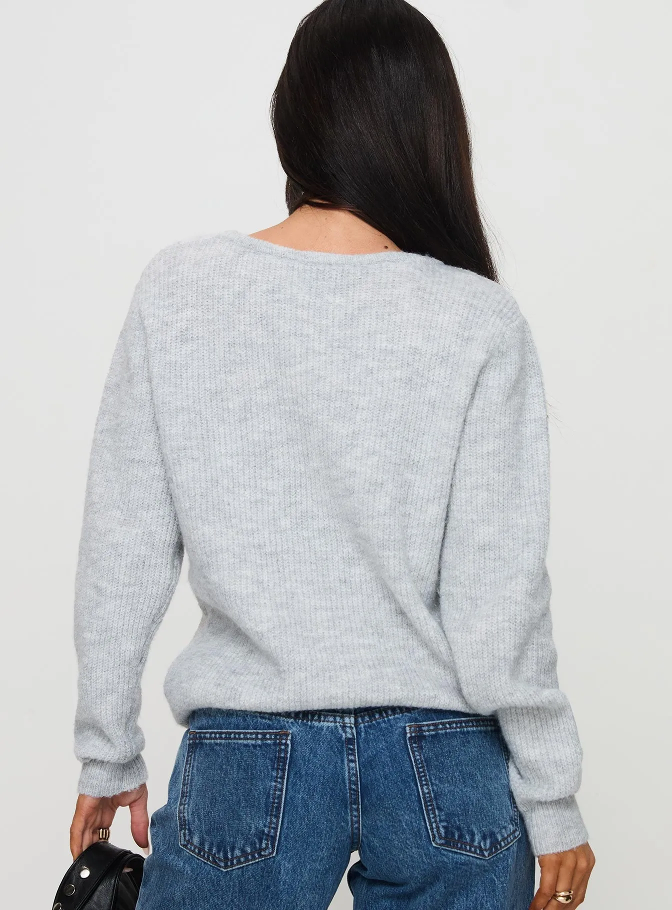 Abrams Rib Knit Crew Sweater Grey Marle