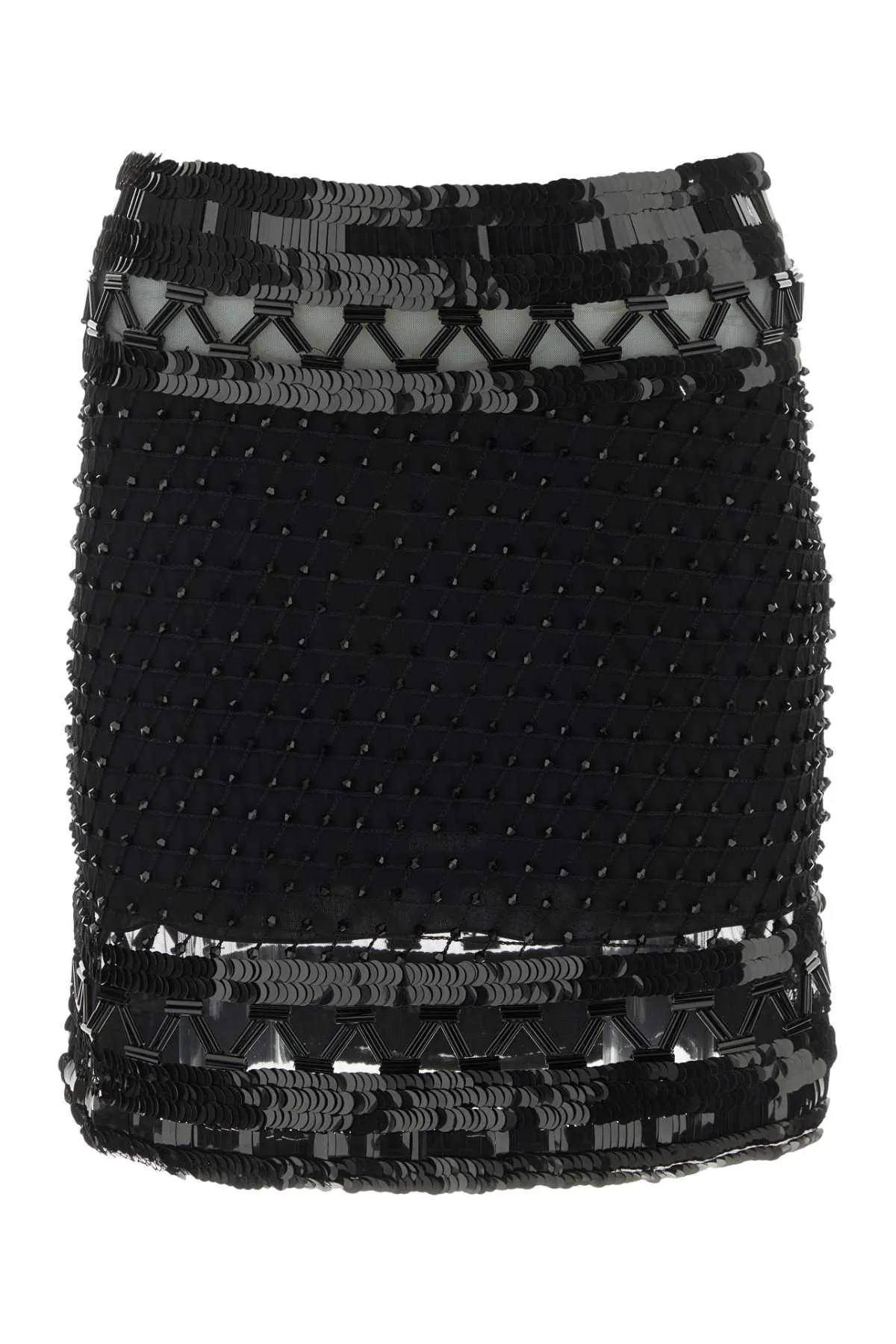 Alberta Ferretti Embellished Mesh Mini Skirt