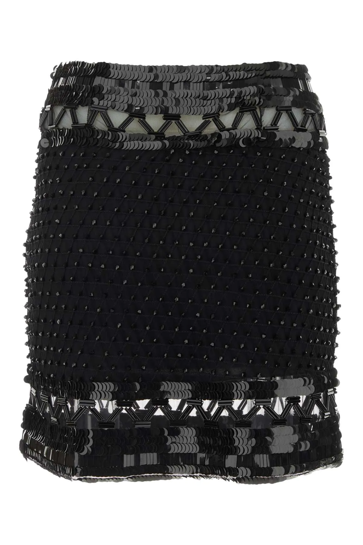 Alberta Ferretti Embellished Mesh Mini Skirt