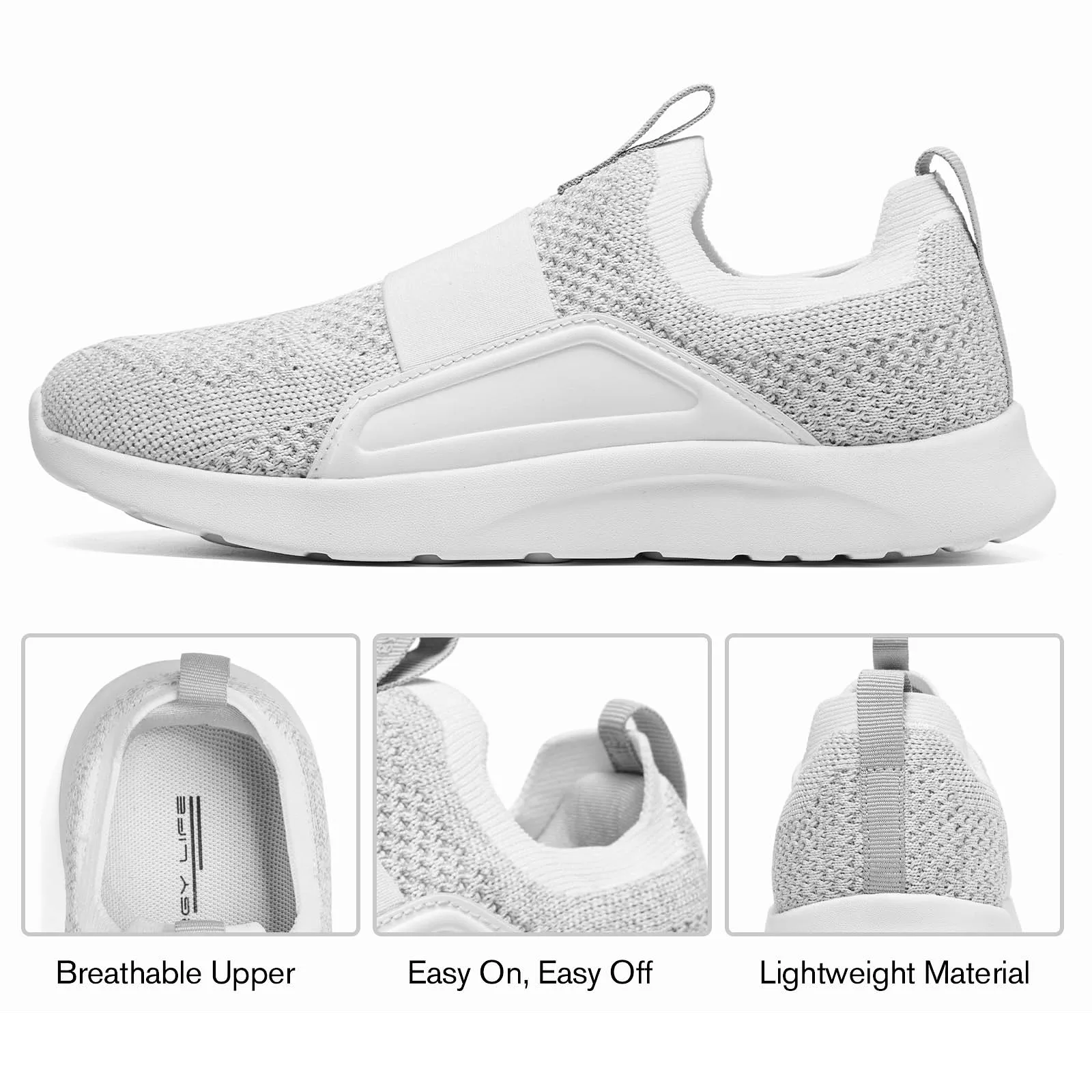 Aleader Women's Casual Slip-On Walking Sneakers, Comfort Knit Tennis Walking Shoes