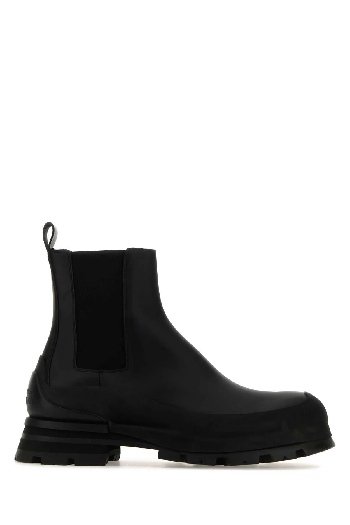 Alexander Mcqueen Black Leather Chelsea Wander Ankle Boots