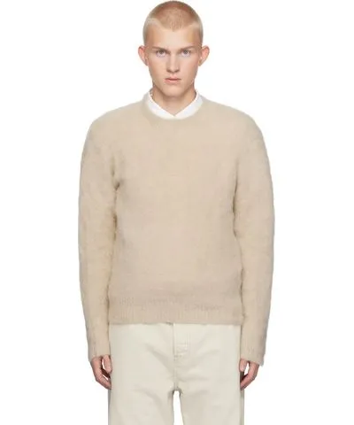 AMI PARIS Beige Alpaca Mohair Brushed Sweater