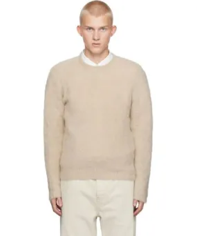 AMI PARIS Beige Alpaca Mohair Brushed Sweater