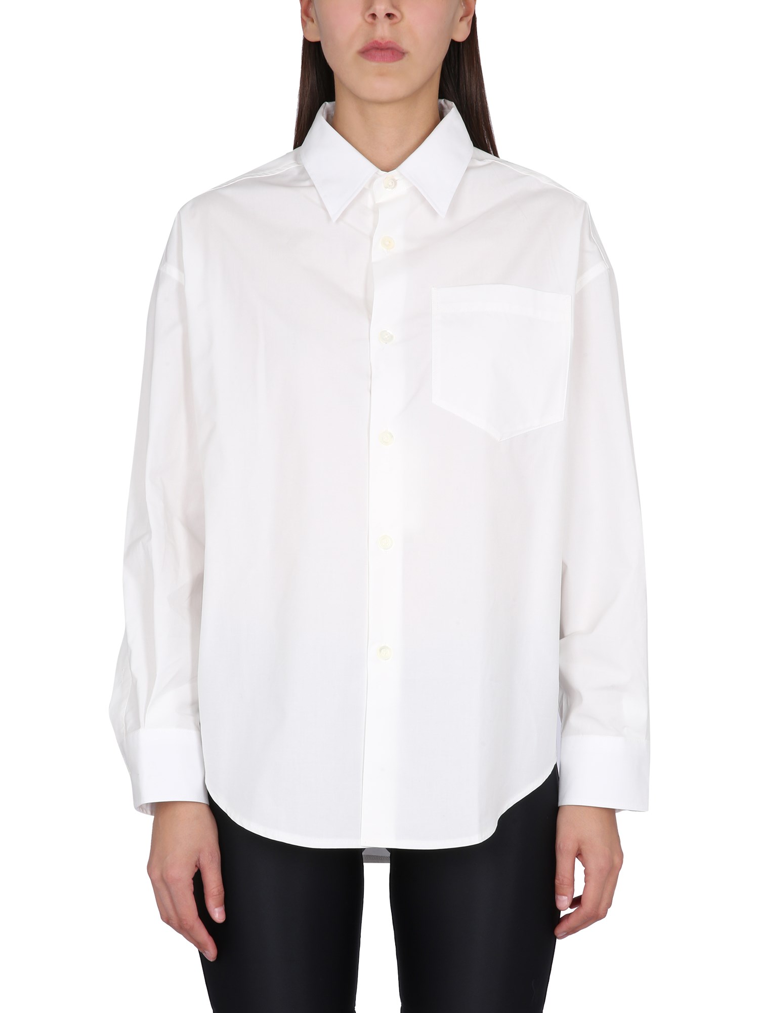 AMI PARIS    BOXY FIT COTTON POPLIN SHIRT