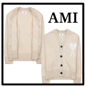 AMI PARIS  |Casual Style Street Style Logo Cardigans