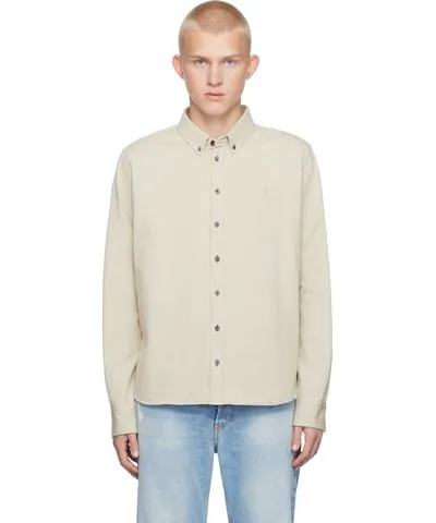 AMI PARIS Off-White Button-Down Ami de Coeur Shirt