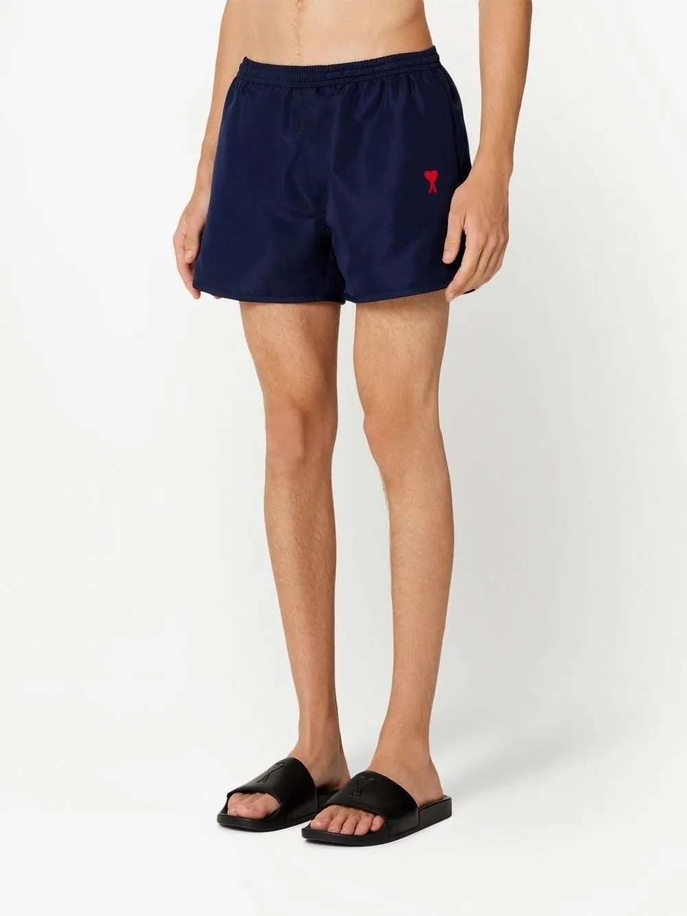 AMI Paris Short de bain Marine logo brodé