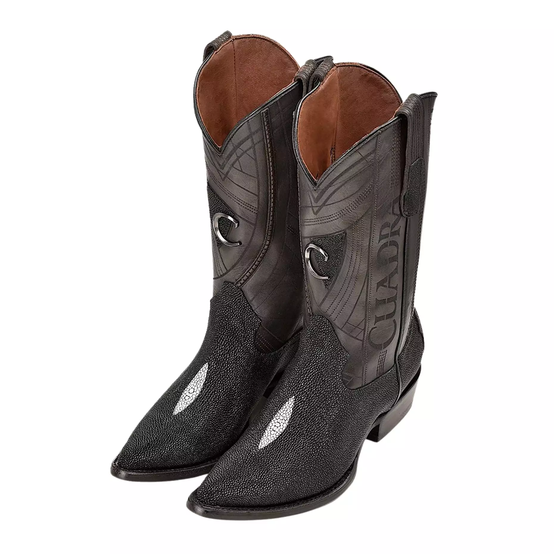 B22PMA - Cuadra Black dress cowboy stingray leather boots for men