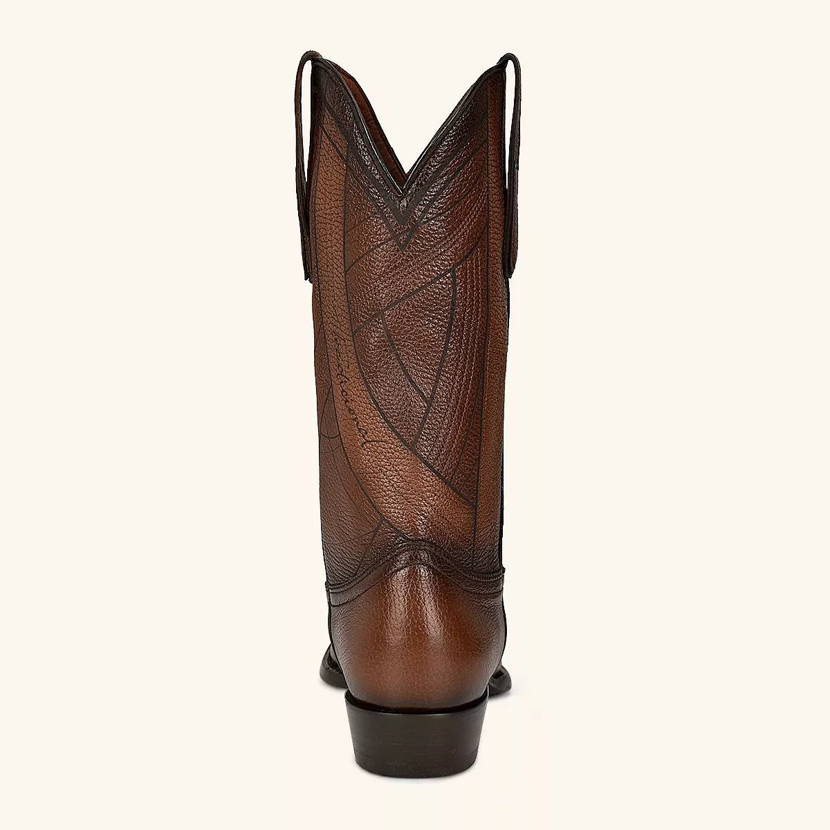 B22PVE - Cuadra brown dress cowboy deer leather boots for men