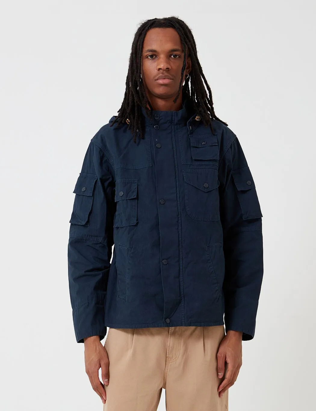 Barbour x Engineered Garments Cowen Washed Casual Jacket - Navy Blue