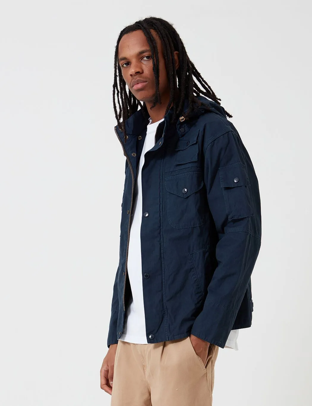 Barbour x Engineered Garments Cowen Washed Casual Jacket - Navy Blue