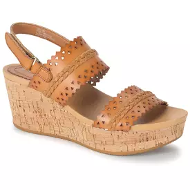 Baretraps Womens Rene Faux Leather Cork Platform Sandals