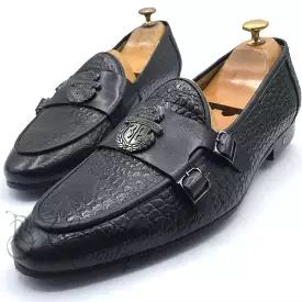 Billionaire leather doublestrap monk shoe | Black