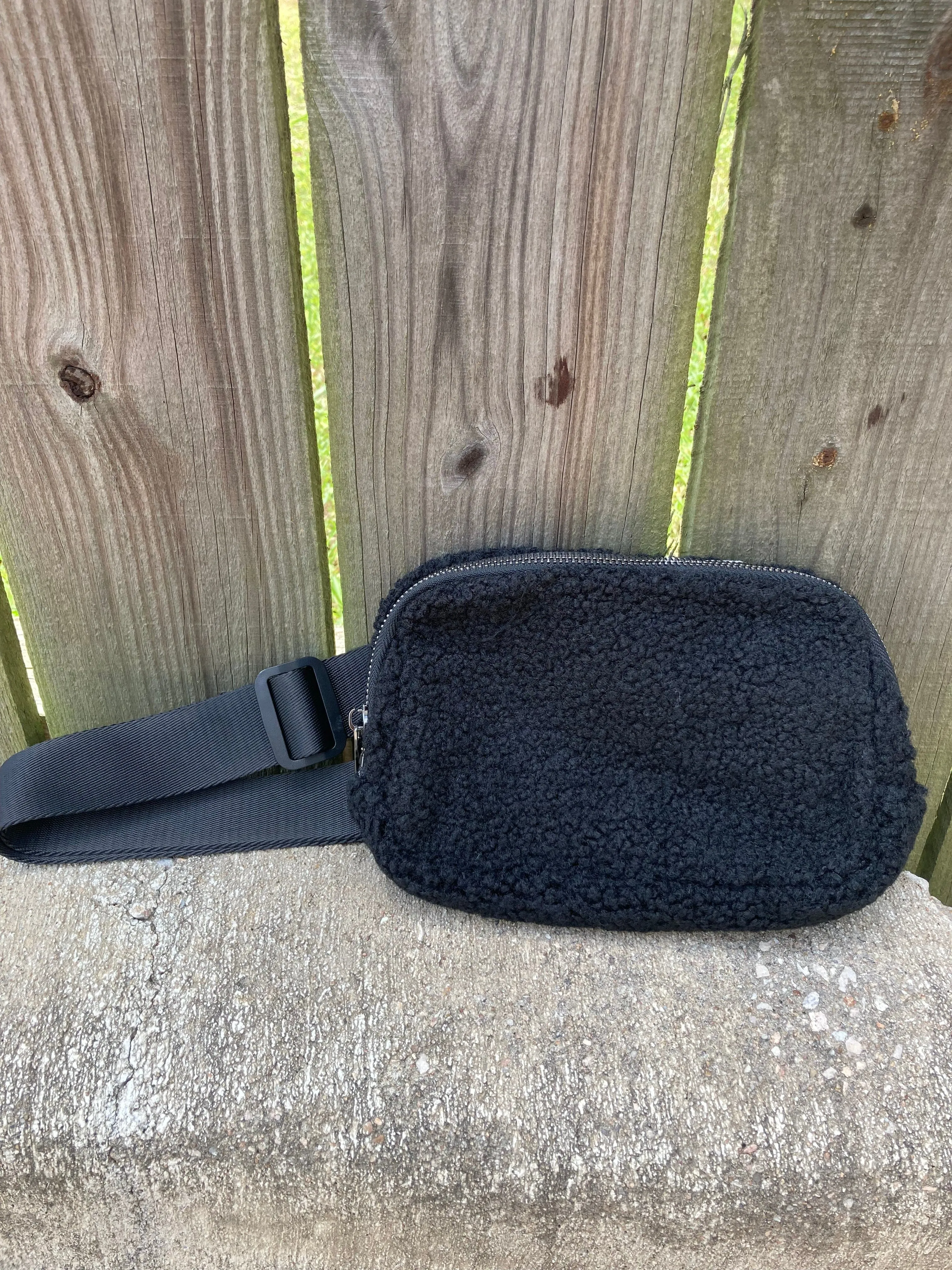 Black Fur Side Bag