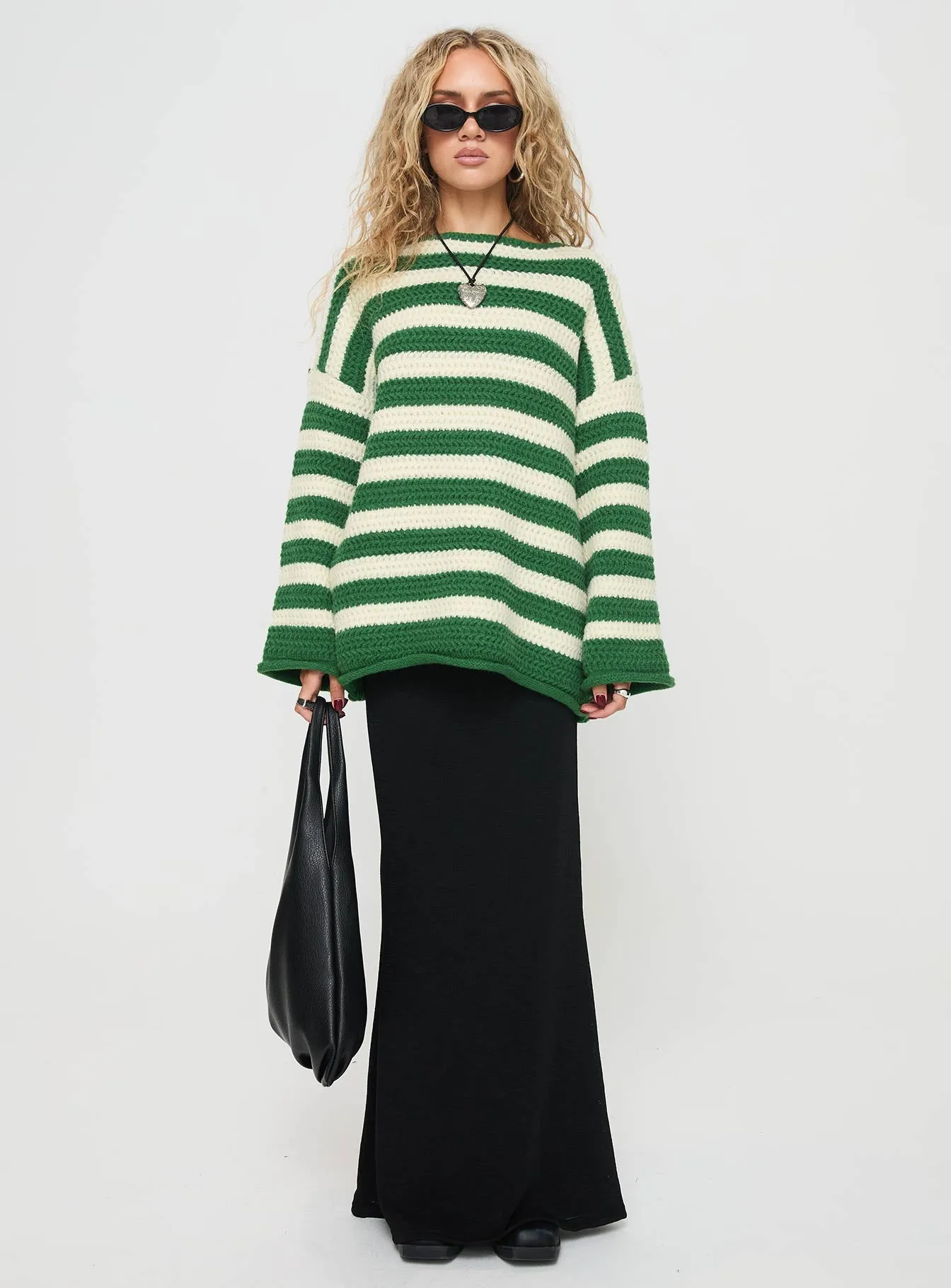 Brando Knit Sweater Green / Cream Stripe