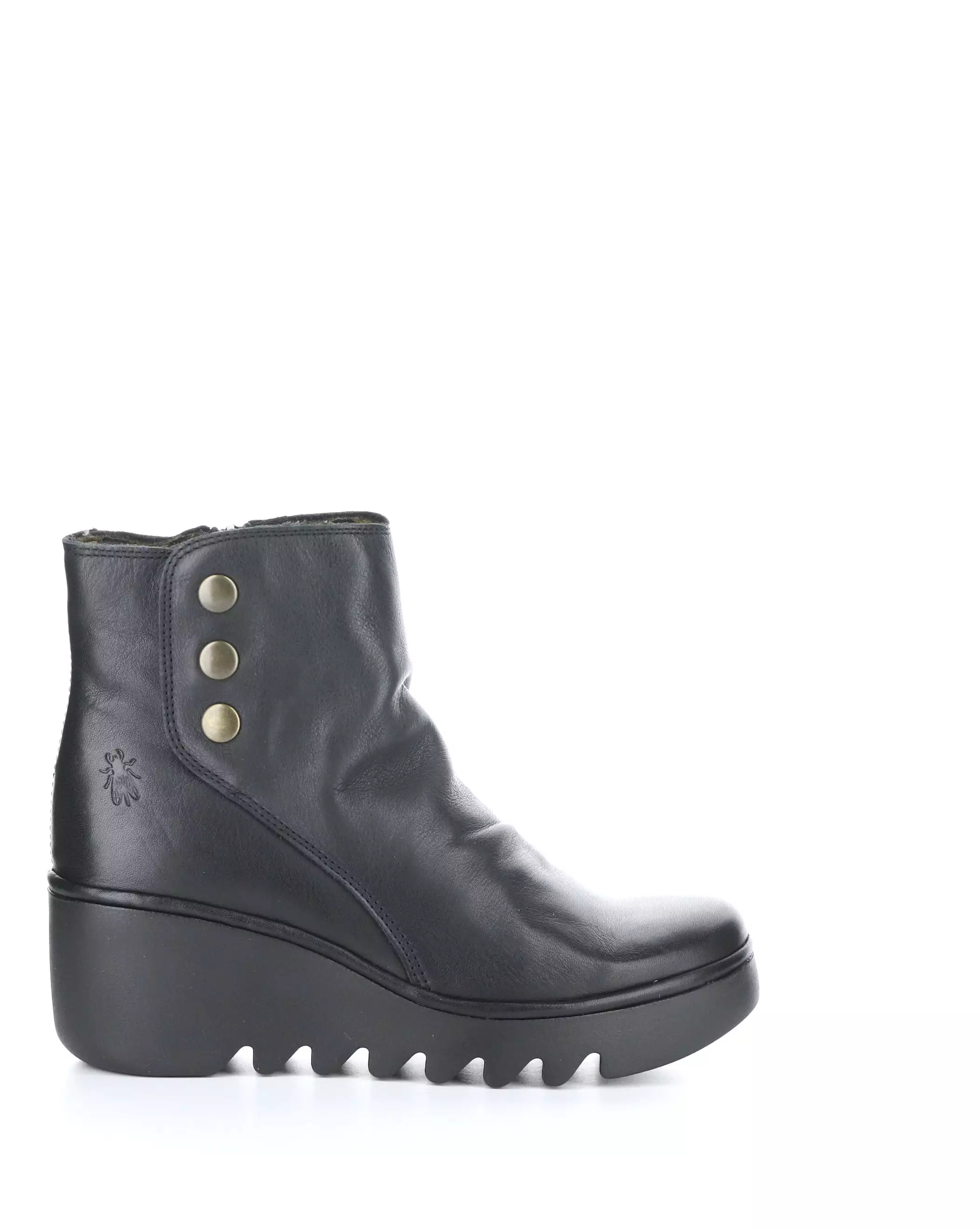 BROM344FLY 008 BLACK Round Toe Boots