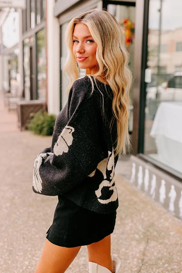 Chai Latte and Chit Chat Knit Sweater in Black