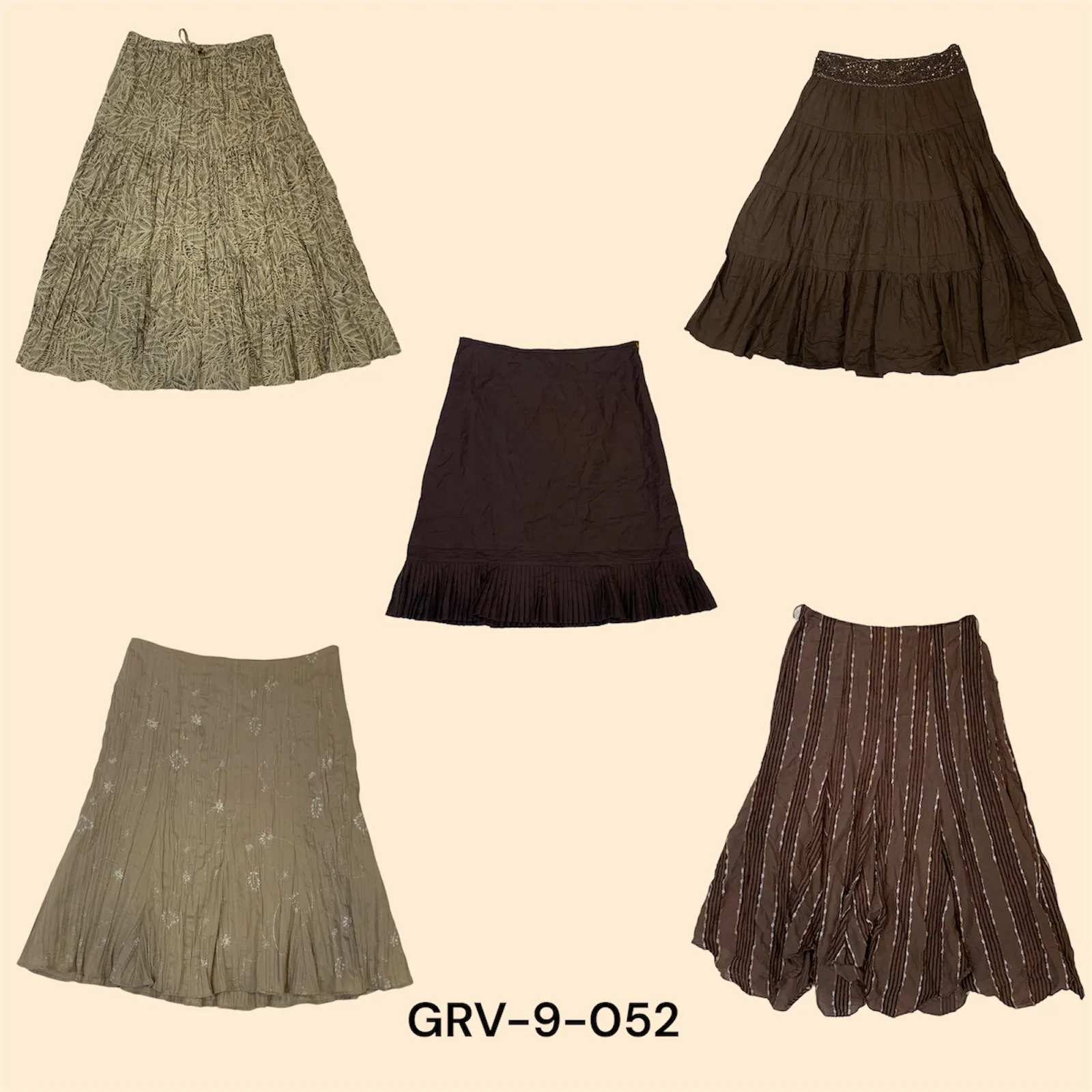 Chic Y2K Brown Cotton Skirt – Effortlessly Stylish (grv-9-052)