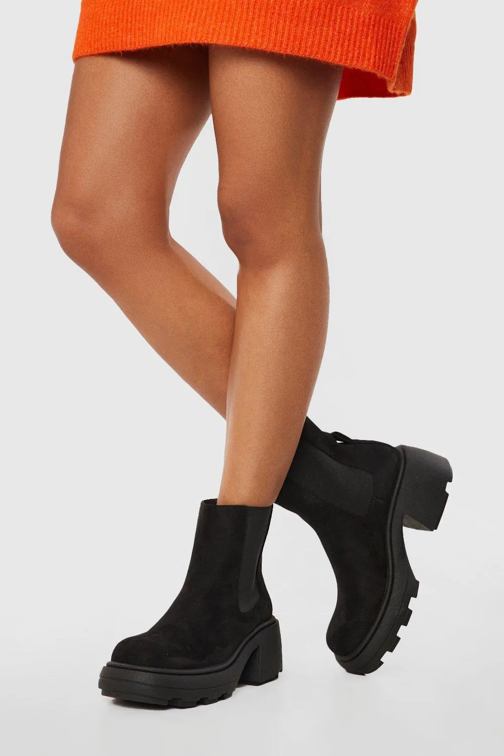 Chunky Block Heel Chelsea Boots