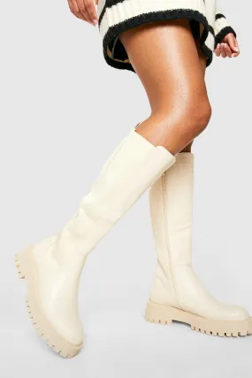 Chunky Knee High Chelsea Boots