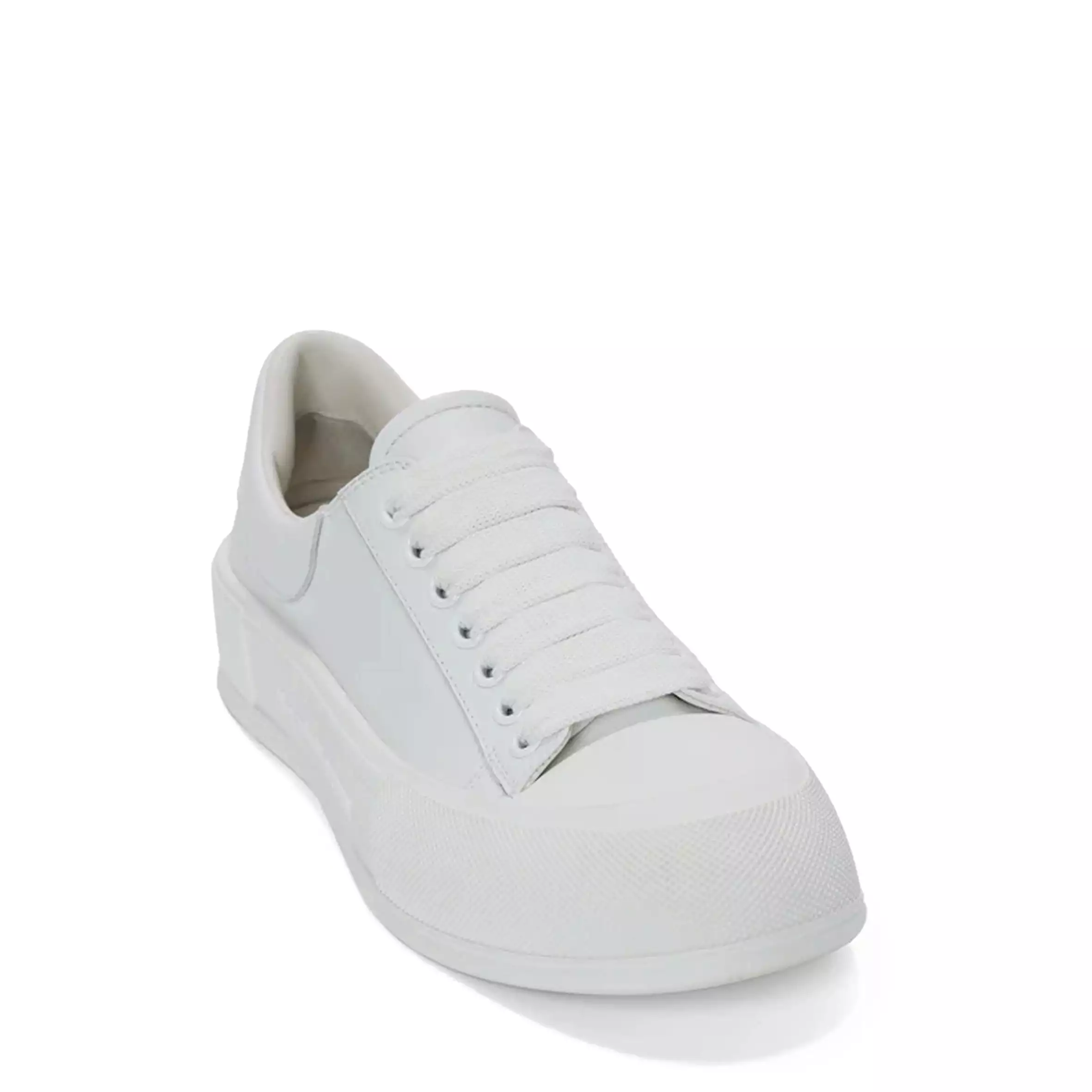 Deck Plimsoll Lace-Up Sneakers, Optic White