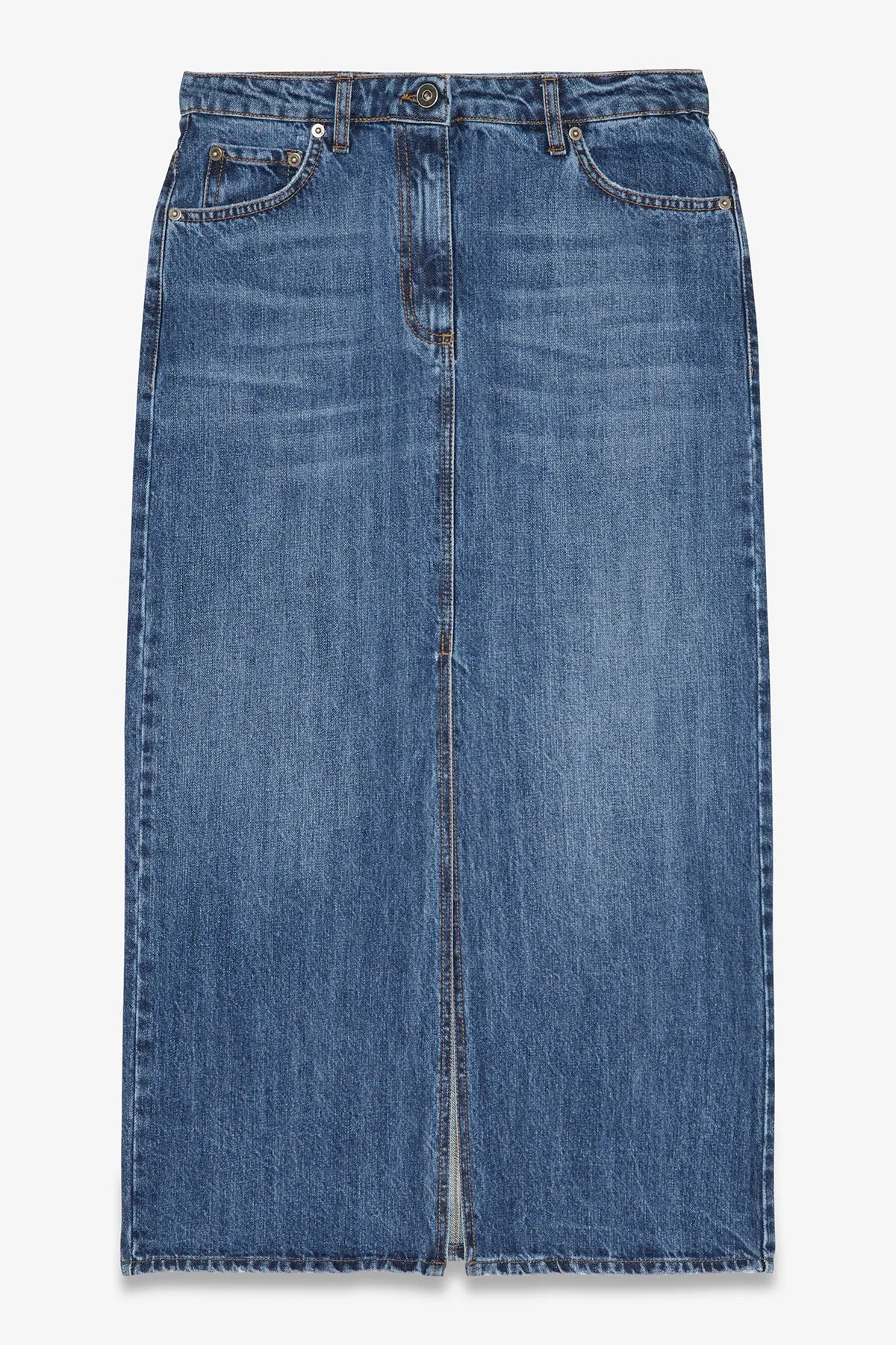 Denim midi skirt