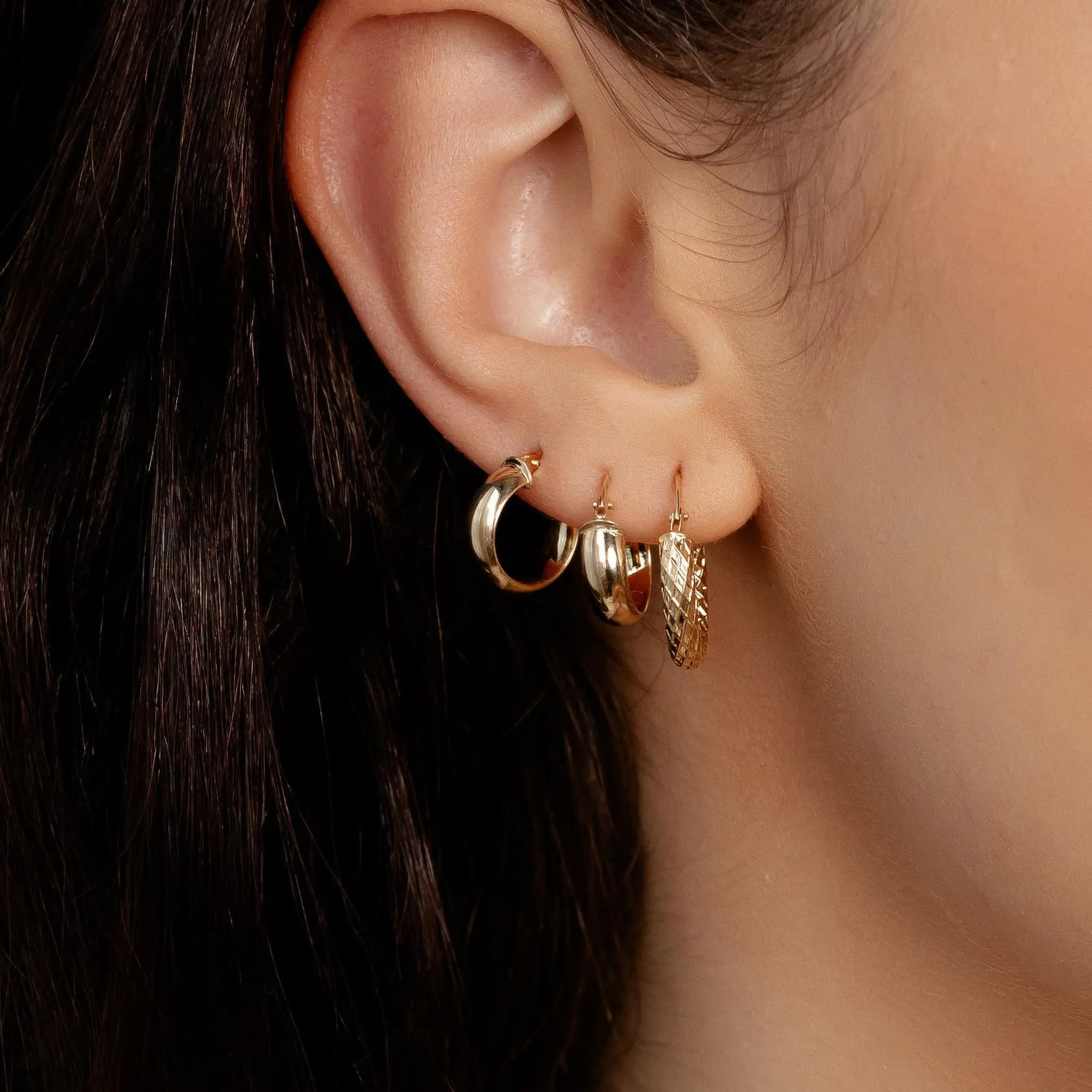 Domed Chunky Hoops