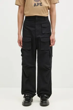 Engineered Garments cotton trousers FA Pant black color 24F1F016