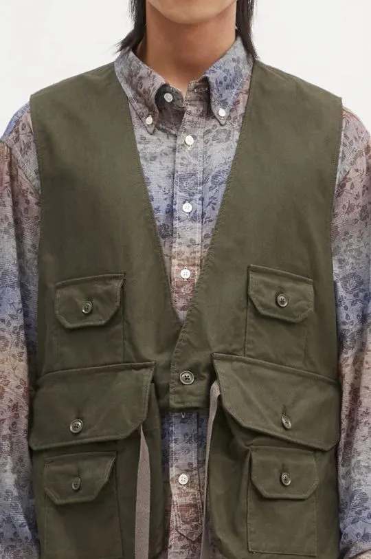 Engineered Garments denim vest Fowl Vest men’s green color 24F1C002