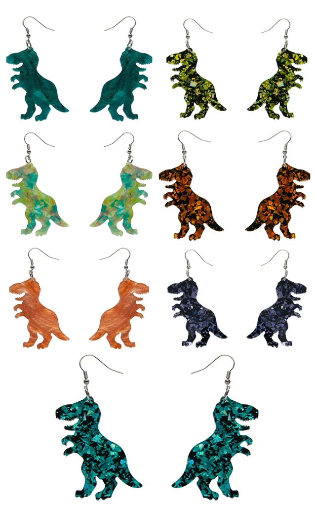 Erstwilder Dinosauria Essentials Tyrannosaurus Drop Earrings - Assorted Colours