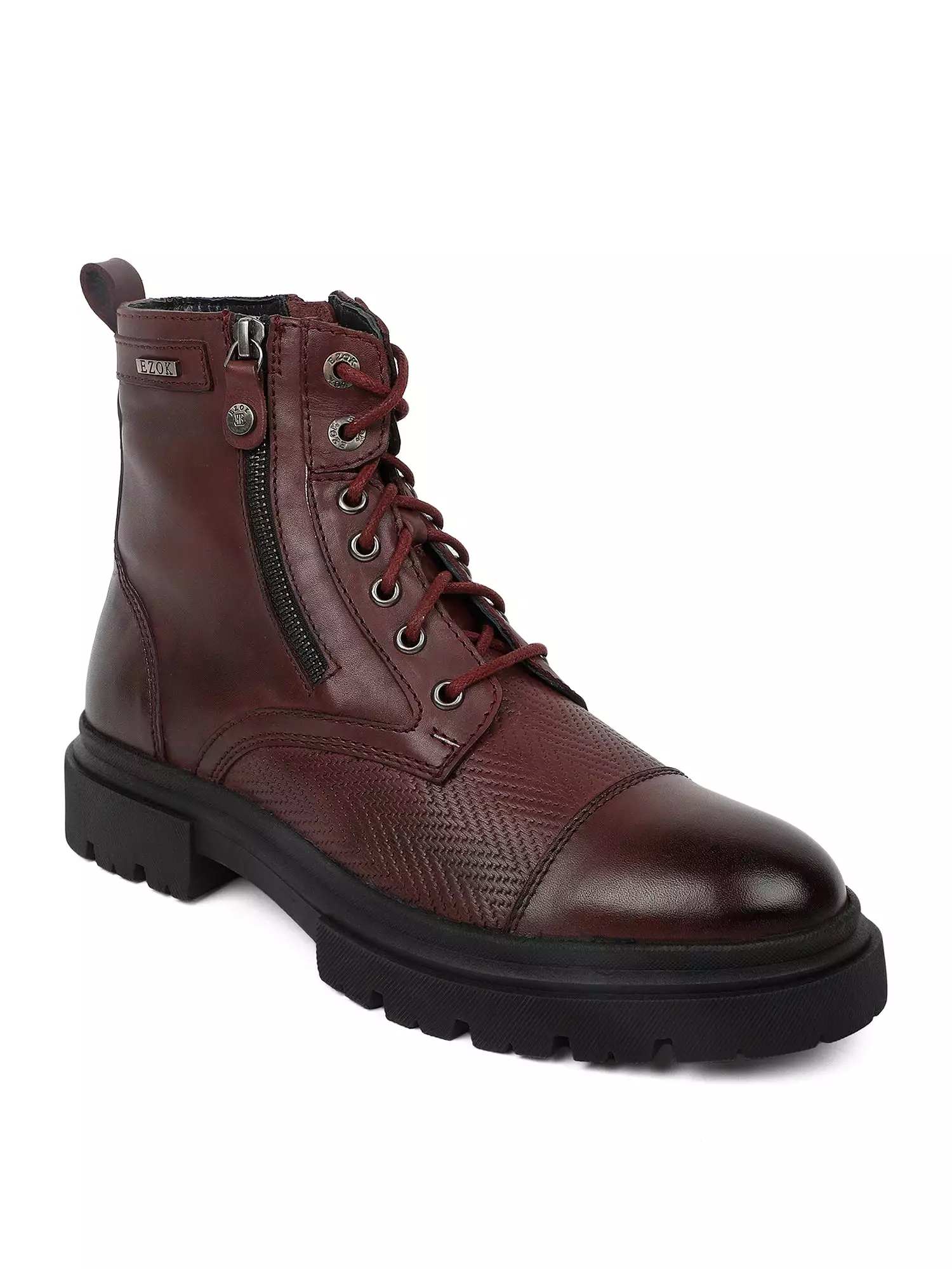 Ezok Bordo Leather Boot Shoes For Men(2501)