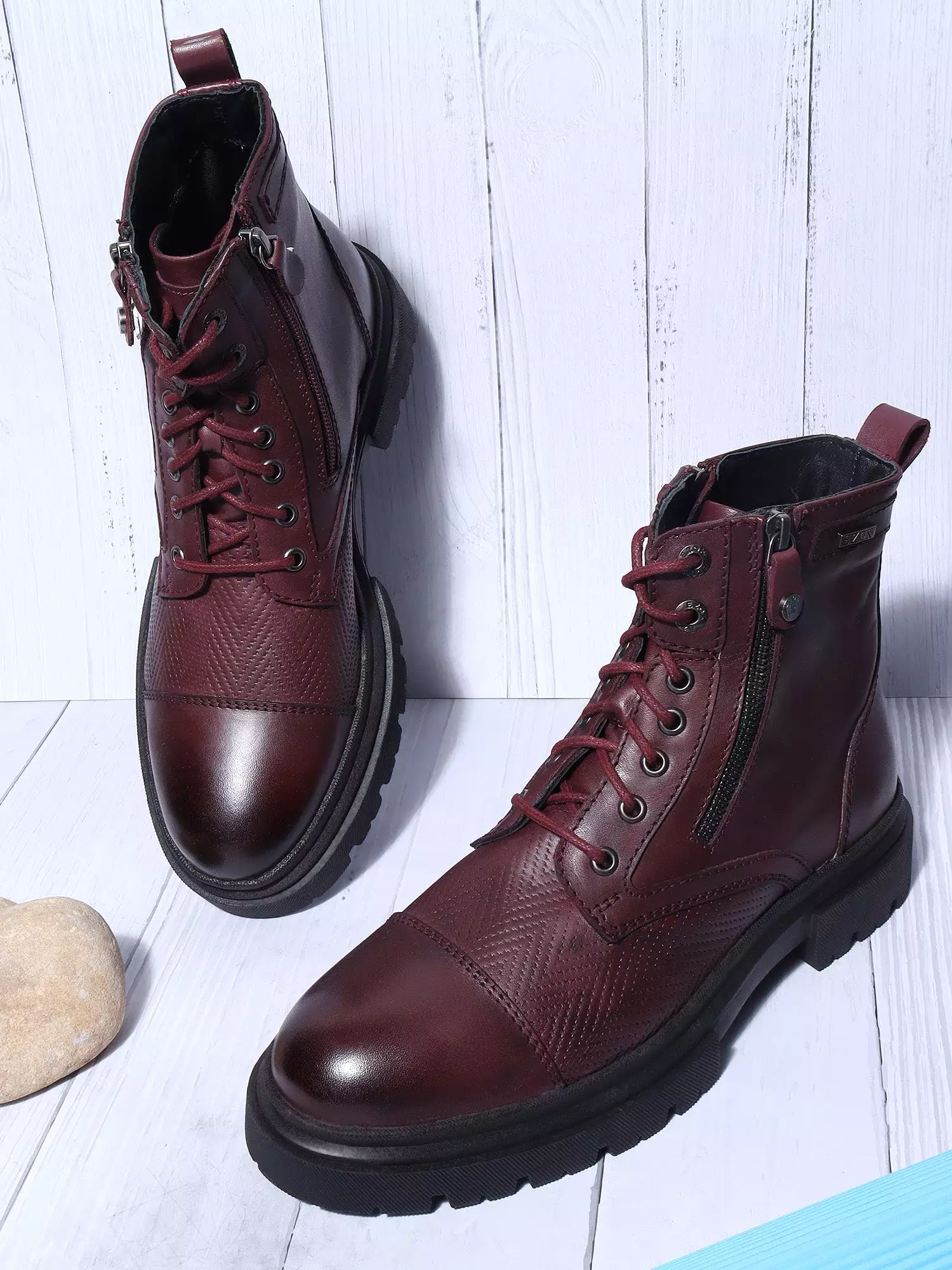 Ezok Bordo Leather Boot Shoes For Men(2501)