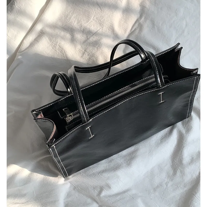 Faux Leather Rectangle Bag