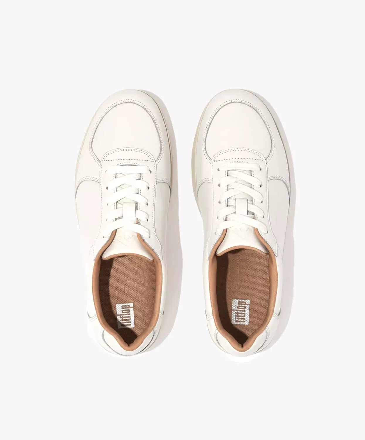 FitFlop Rally Leather Panel Sneakers White