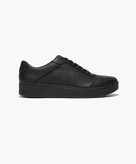 FitFlop Rally Tumbled-Leather Sneakers Black