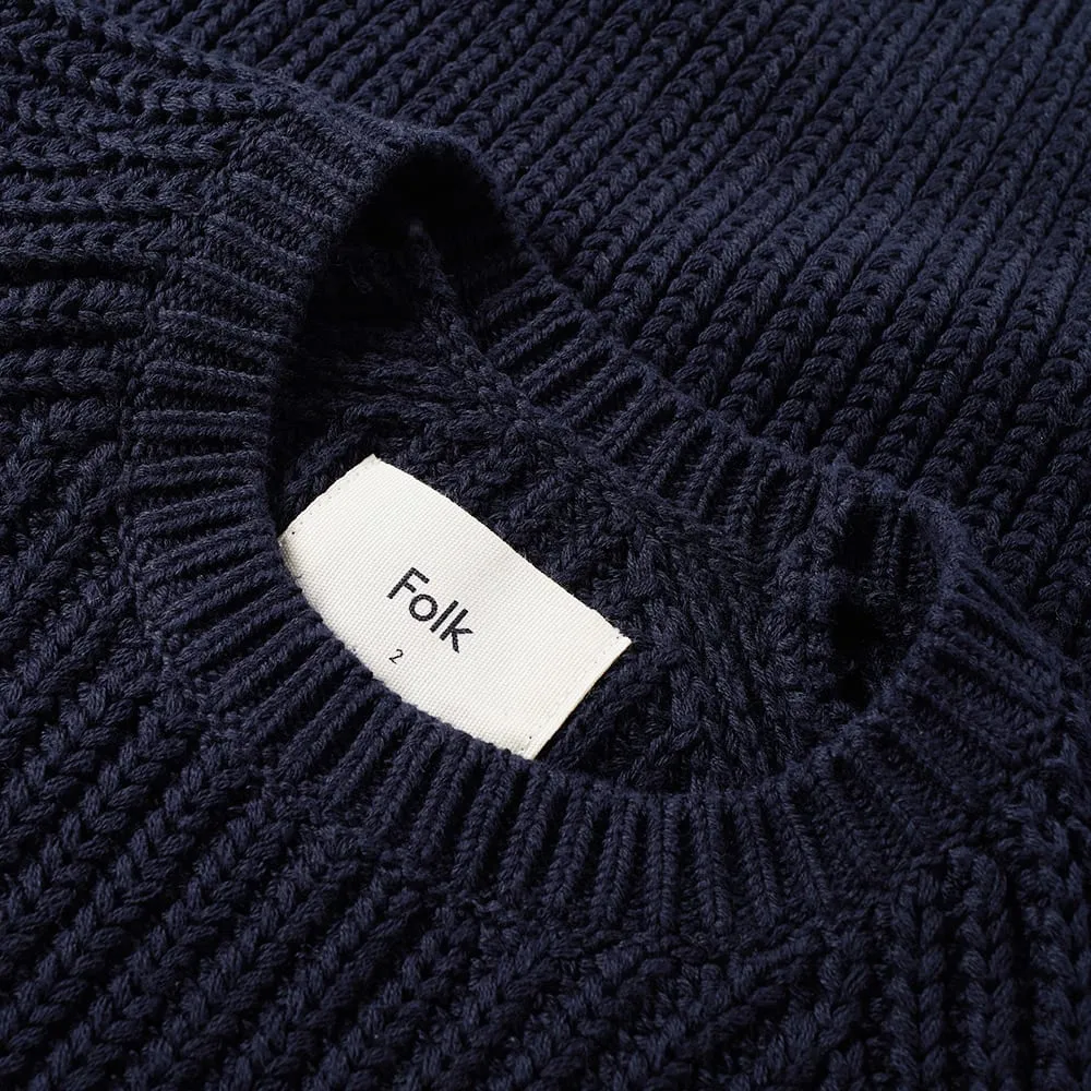 Folk Chunky Direction Crew KnitNavy