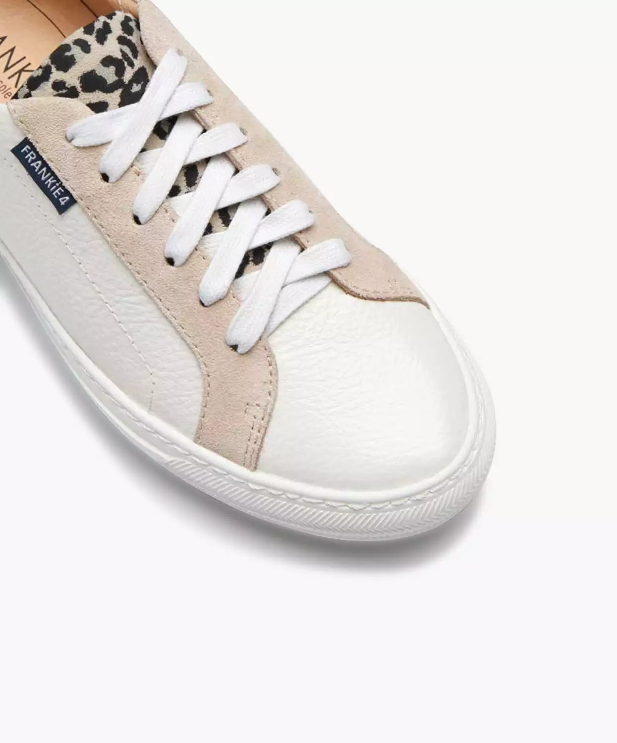 FRANKIE4 Mim III White / Leopard Print Sneakers