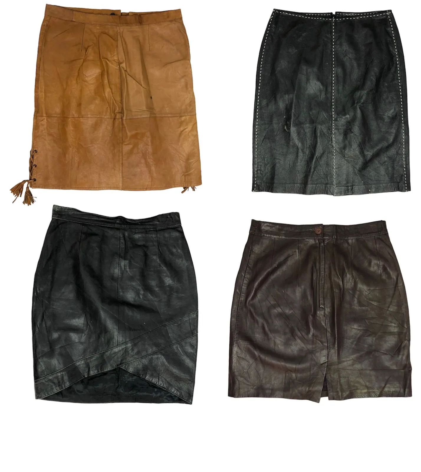 Fringe Frenzy: Y2K Leather Skirt 