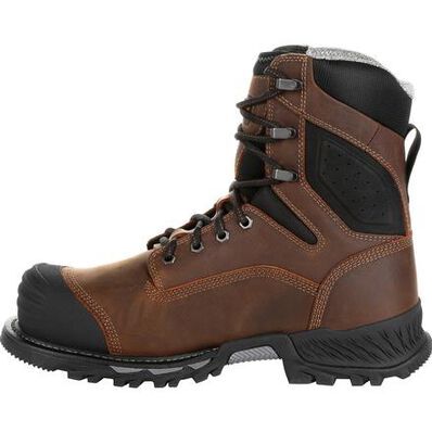 Georgia Men's Rumbler 8-In Composite Toe Waterproof Work Boot in Black/Brown