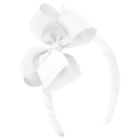 Grosgrain Bow Headband - White