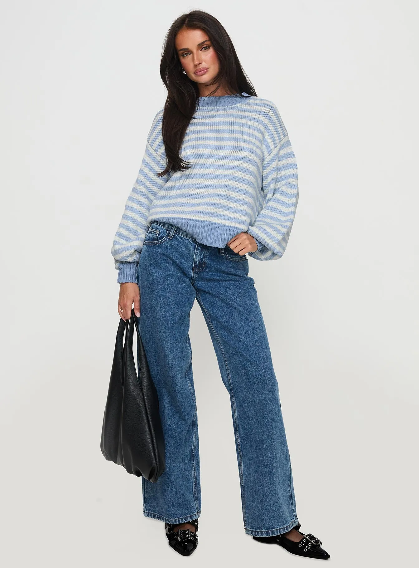 Harmony Knit Sweater Blue / White Stripe