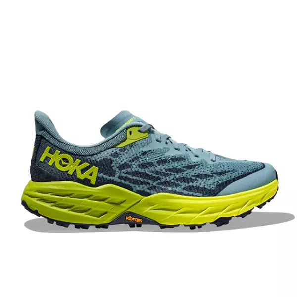 HOKA Men's Speedgoat 5 Wide Stone Blue/Dark Citron