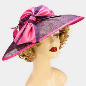 iLLASPARKZ Dressy color block bow sinamay hat