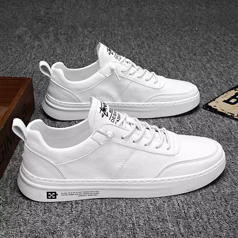 INSTOCK- men's trendy new white Korean style trendy sneakers