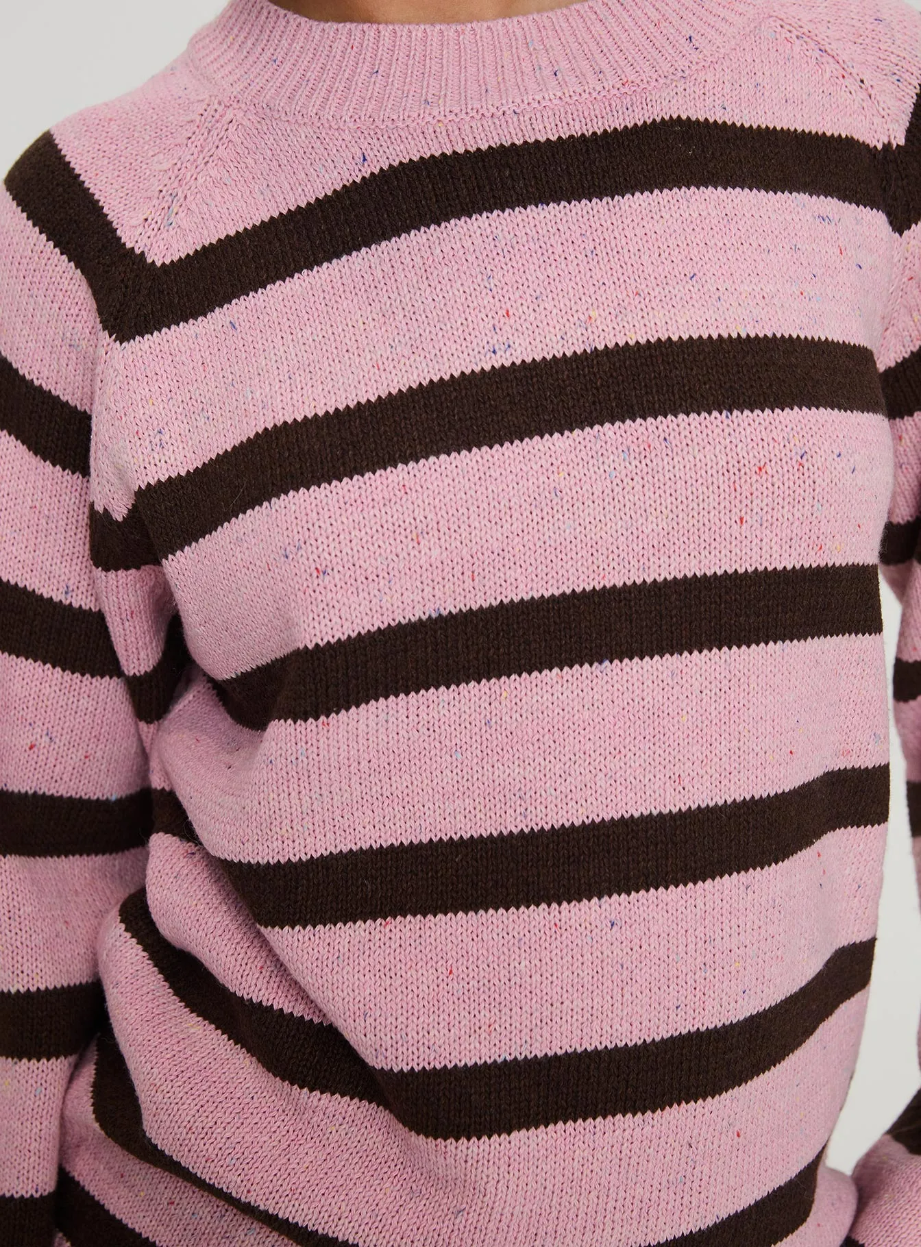 Jacquette Knit Sweater Pink / Brown