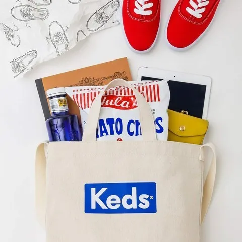 Japanese magazine gift Keds White 2 way Shoulder bag tote