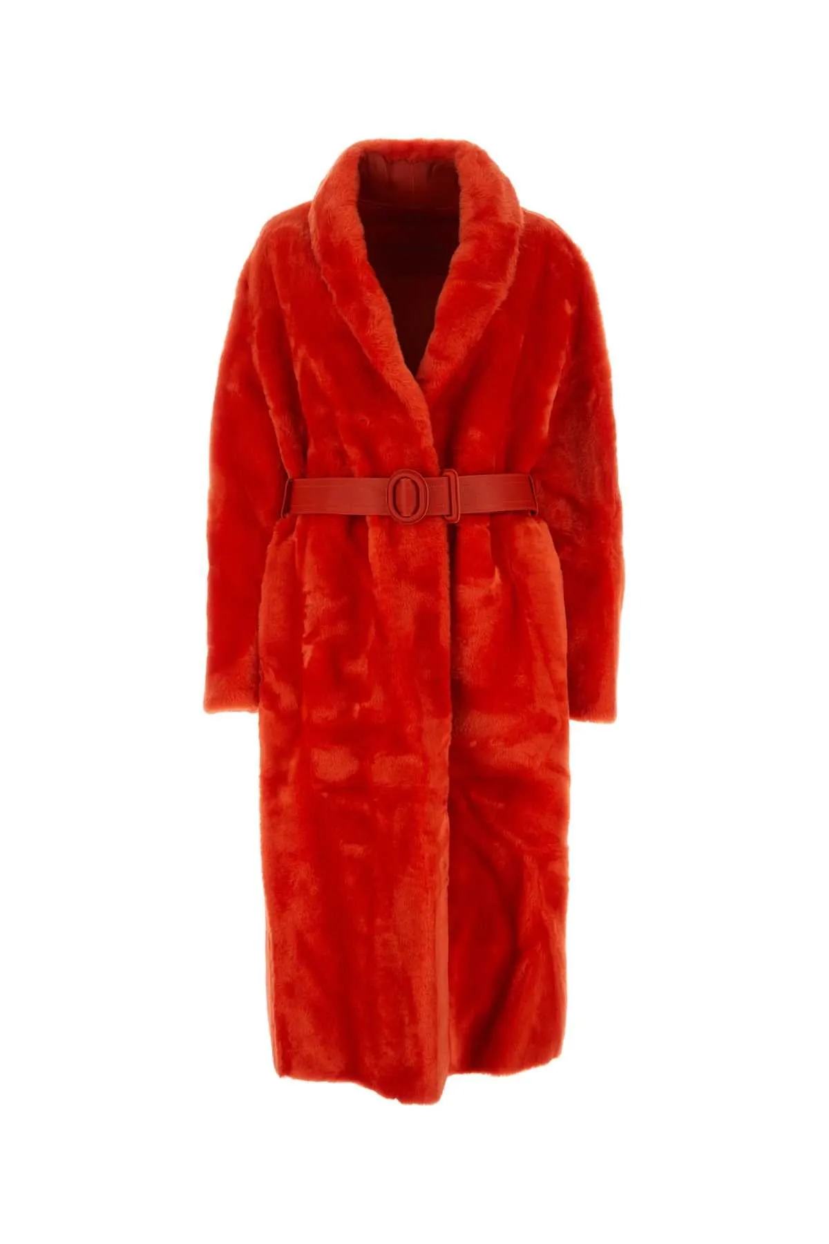 Jil Sander Red Shearling Coat