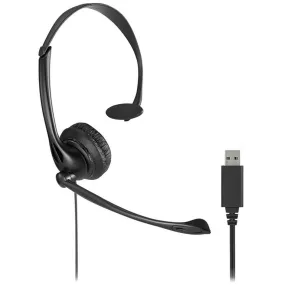 KENSINGTON Headset USB-A Mono with Mic and Volume Control Black